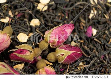 Natural Herbal Tea Blend. Black Tea with Ginseng and Rose. 128547021