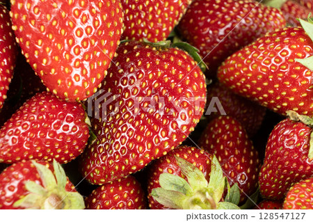 Many fresh strawberries top view. Organic berry texture background. Many fresh strawberries top view. Organic berry texture background. 128547127