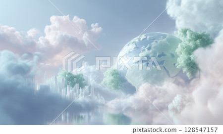 Pollution of the planet. environmental pollution concept. 3D rendering Pollution of the planet. environmental pollution concept. 3D rendering 128547157