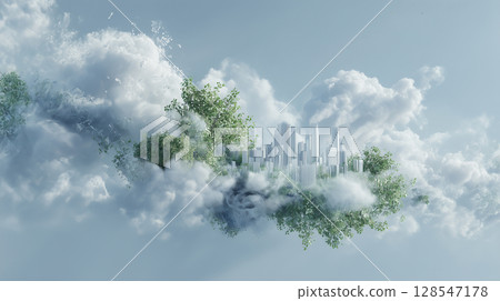 Pollution of the planet. environmental pollution concept. 3D rendering 128547178