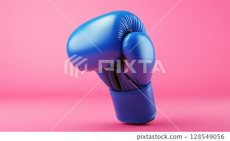 Blue Boxing Glove On Pink 128549056