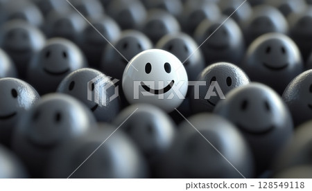 Happy Sphere Surrounded By Dull Multitude 128549118