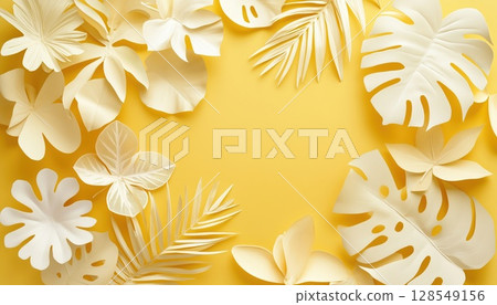 Tropical Palm Shadow And Exotic Plant Shade 128549156