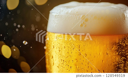 Sumptuous Beer Poured Into Glass 128549319