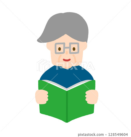 Grandfather reading a book 128549604