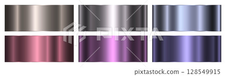 A set of purple, blue and gray gradients on a white background. A set of purple, blue and gray gradients on a white background. 128549915