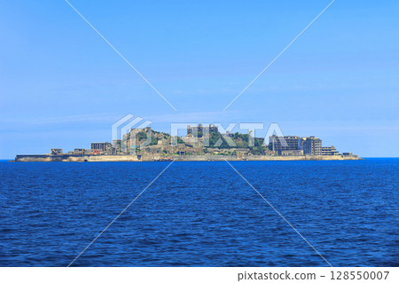 [Nagasaki Prefecture] Gunkanjima on a clear day (Hashima Island, an Industrial Revolution Heritage site) 128550007