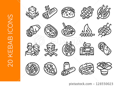 Kebab Icons Set 128550023