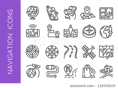 Navigation Icons Set 128550029