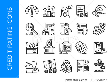 Credit Rating Icons Set Credit Rating Icons Set 128550043