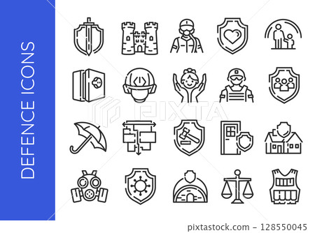 Defence Icons Set 128550045