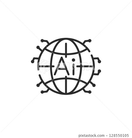 Global AI Network Icon Global AI Network Icon 128550105