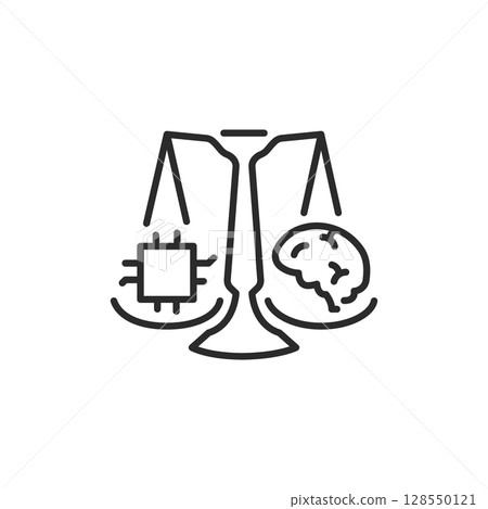 AI vs Human Balance Icon 128550121