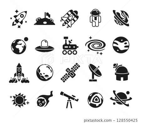Space Icons Set 128550425
