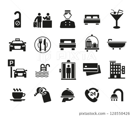 Hotel Icons Set Hotel Icons Set 128550426