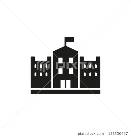 School Building Icon School Building Icon 128550427