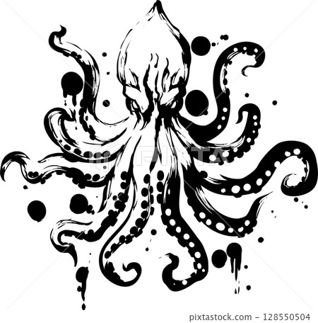 Kraken 水墨畫插圖 128550504