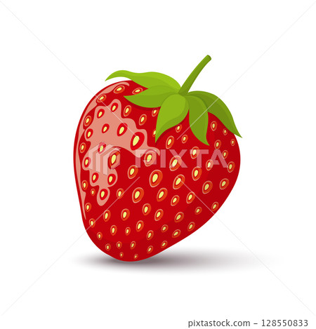 strawberry fruit isolated on white background 128550833