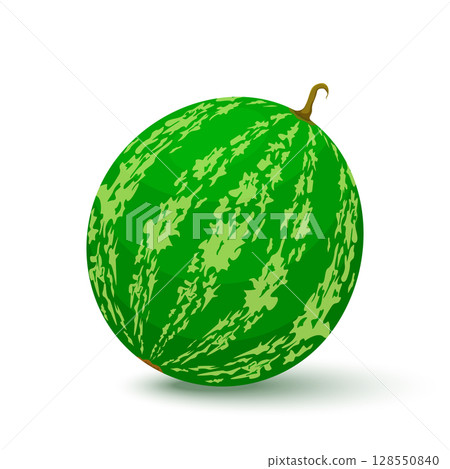 Watermelon icon in flat style. Isolated object. Watermelon logo. Vector illustration on white background Watermelon icon in flat style. Isolated object. Watermelon logo. Vector illustration on white background 128550840