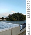 Scenic Terek River embankment in Vladikavkaz, North Ossetia - tree-lined promenade 128550979