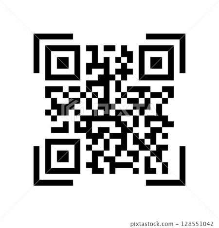 Vector QR code sample for smartphone scanning isolated on white background. Vector QR code sample for smartphone scanning isolated on white background. 128551042