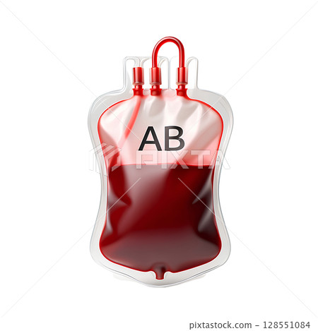 3d blood bag with 'AB' blood type label, medical donation concept isolated 3d blood bag with 'AB' blood type label, medical donation concept isolated 128551084