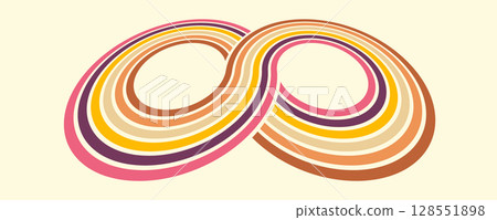 Colorful linear pattern of colored lines in retro style. Abstract background for creative design 128551898