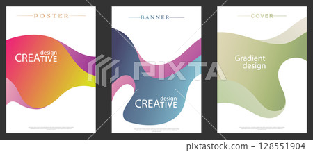 Colorful banner. The gradient design template. A colorful decorative element for decoration and creativity Colorful banner. The gradient design template. A colorful decorative element for decoration and creativity 128551904