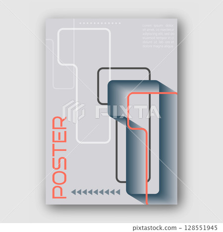 Stylized figure 1. Template for poster, billboard, cover, interior decoration. The idea of creative design 128551945