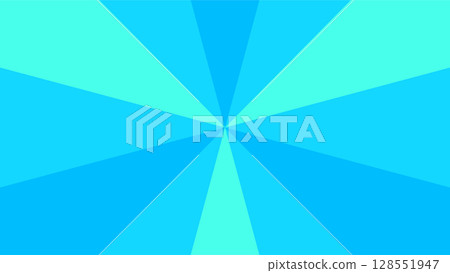 Retro blue sun rays on halftone bg. Pop art comic cartoon 128551947