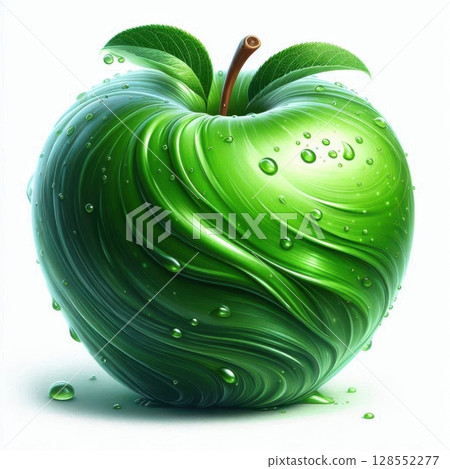 Vibrant green apple on a clean white backdrop, highlighting its juicy, organic appeal in high detail for stock or commercial use. Vibrant green apple on a clean white backdrop, highlighting its juicy, organic appeal in high detail for stock or commercial use. 128552277