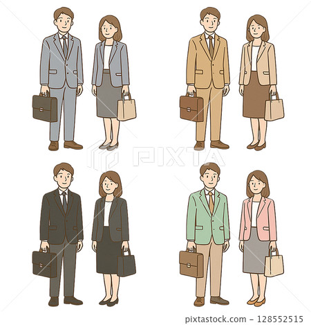 新進員工男女商務休閒服套裝求職訓練材料插圖 128552515