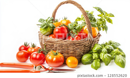 Fresh produce styled for organic gardening lifestyle and cooking concepts. 128552620