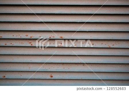 Blue metal blinds texture background. Abstract texture and pattern for design. 128552683