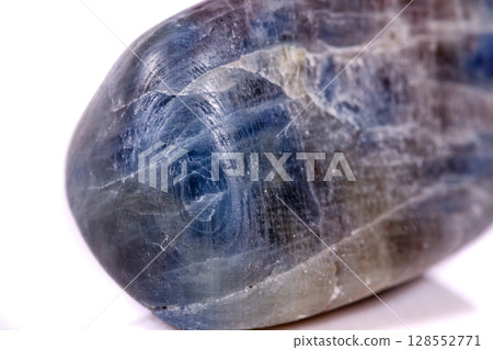 Macro mineral stone sapphire on white background 128552771