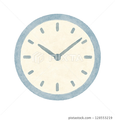 水彩風格的簡單時鐘插圖 128553219