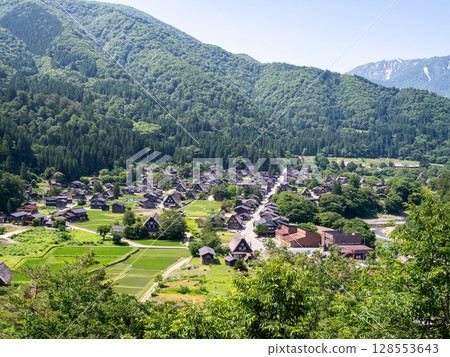 [白川鄉]從展望台看到的夏村 128553643