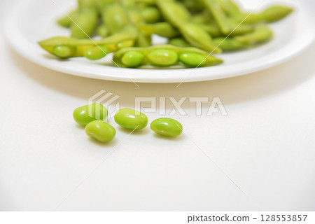Delicious edamame beans on a plate Delicious edamame beans on a plate 128553857