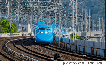 Blue Shinkansen Blue Shinkansen 128554289