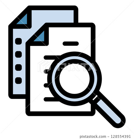 Illustration icon material: Magnifying glass document file 006 Illustration icon material: Magnifying glass document file 006 128554391