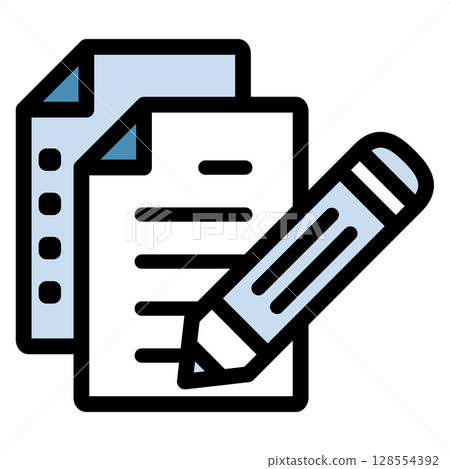 Illustration icon material: Pencil document file 007 128554392