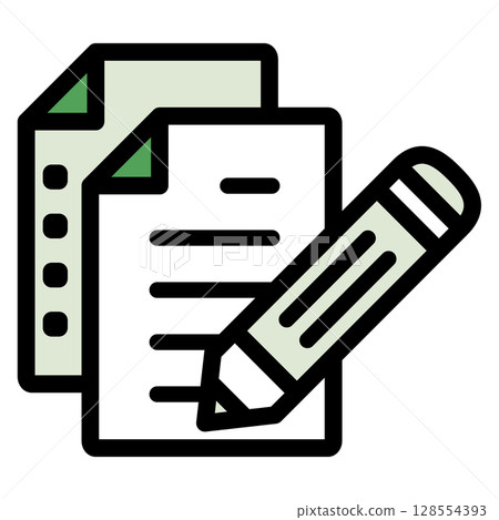 Illustration icon material set: Document file 008 128554393