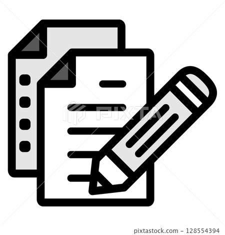 Illustration icon material set: Document file 009 128554394