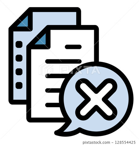 Illustration icon material: Crossmark document file 113 Illustration icon material: Crossmark document file 113 128554425