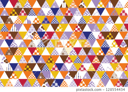 Autumn season colorful Japanese pattern background illustration Autumn season colorful Japanese pattern background illustration 128554434