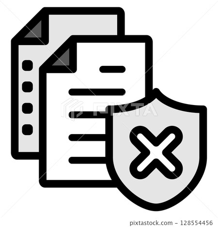 Illustration icon material: Crossmark document file 120 Illustration icon material: Crossmark document file 120 128554456