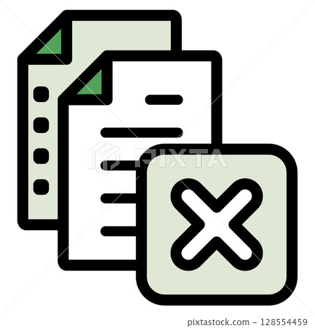 Illustration icon material: Crossmark document file 123 Illustration icon material: Crossmark document file 123 128554459