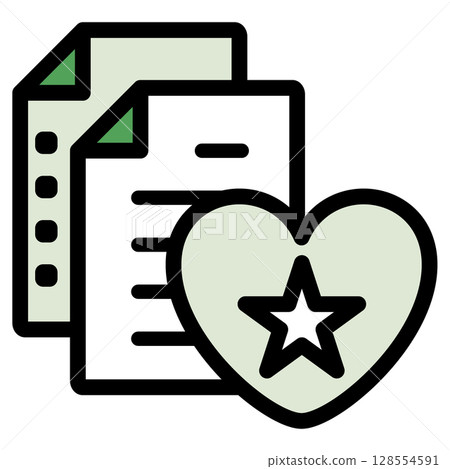 Illustration icon material: Heart document file 154 Illustration icon material: Heart document file 154 128554591