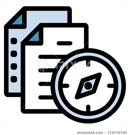 插圖圖示素材：指南針文件檔157 128554595