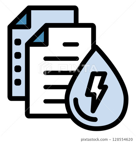 Illustration icon material: Rain document file 166 128554620